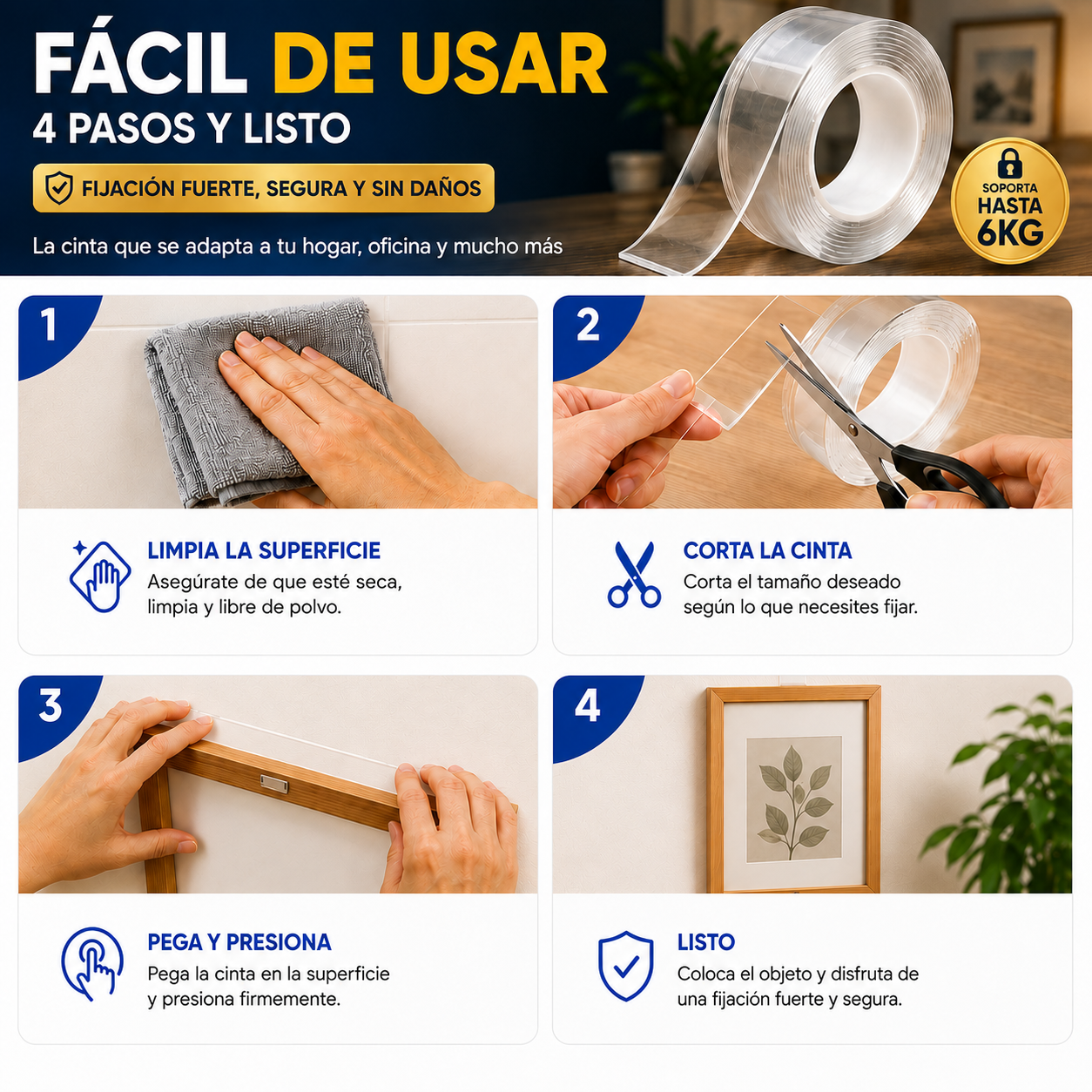 UltraFix™ - Cinta Doble Cara Ultra Potente y Reusable (3 metros)