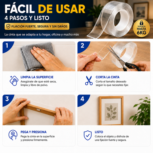 UltraFix™ - Cinta Doble Cara Ultra Potente y Reusable (3 metros)
